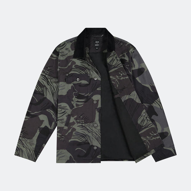 WRFMZY x QILO Chore Coat in Black Brushstroke