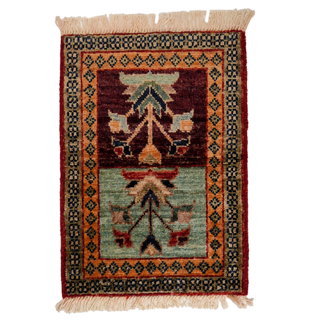 Small Afghan-Made Pictorial Rug