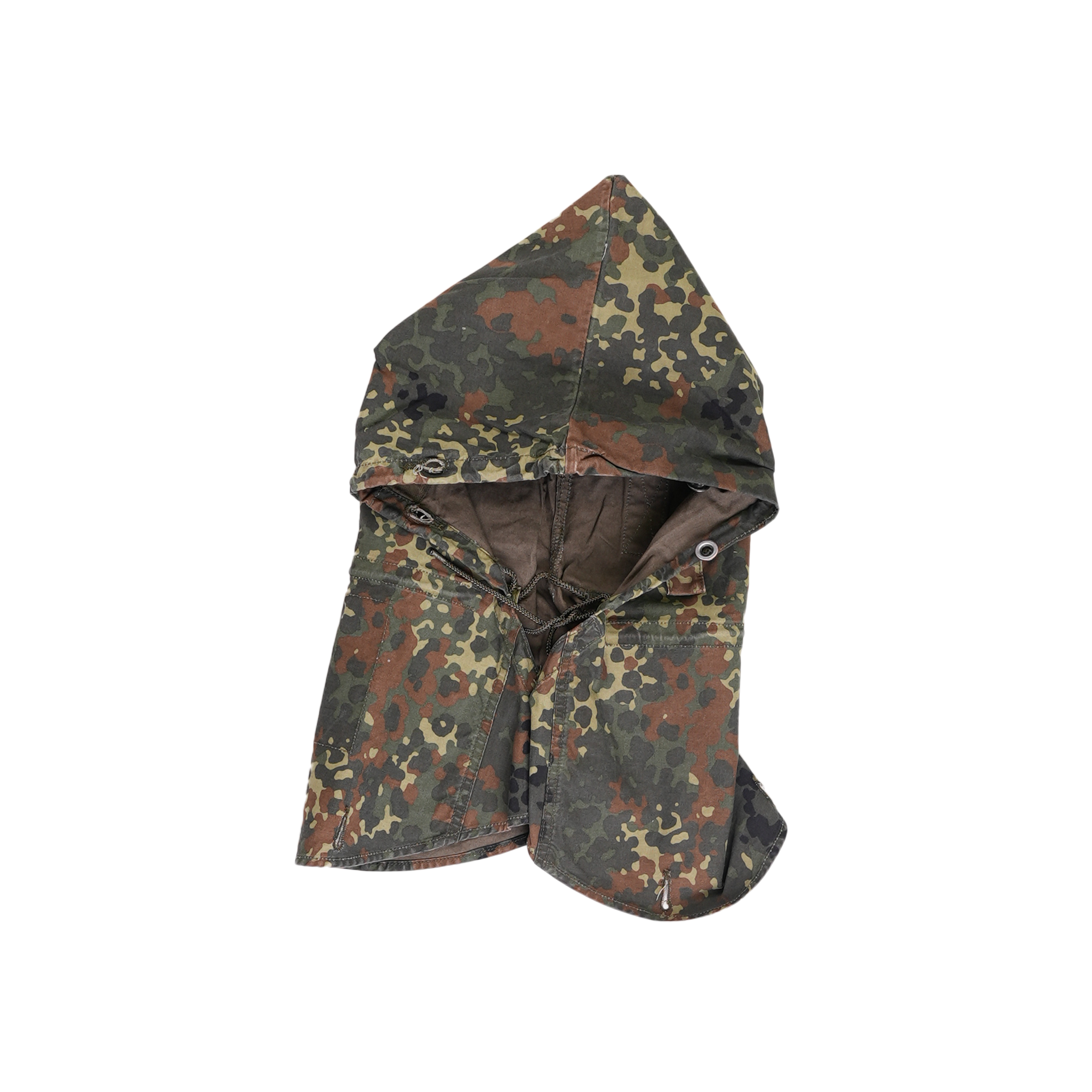 Issued Flecktarn Peasant Hood & Carrying Bag