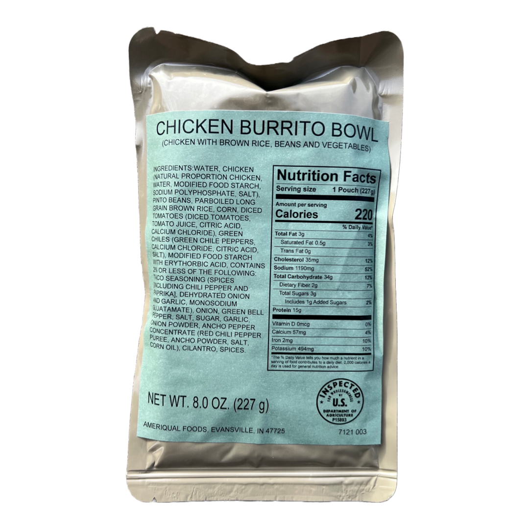 USGI Chicken Burrito Bowl MRE Entree