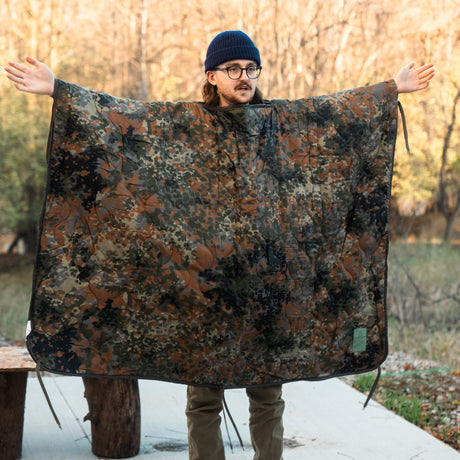 Mil-Tec Flecktarn Multi-Function Woobie/Poncho Liner w/Stuff Sack