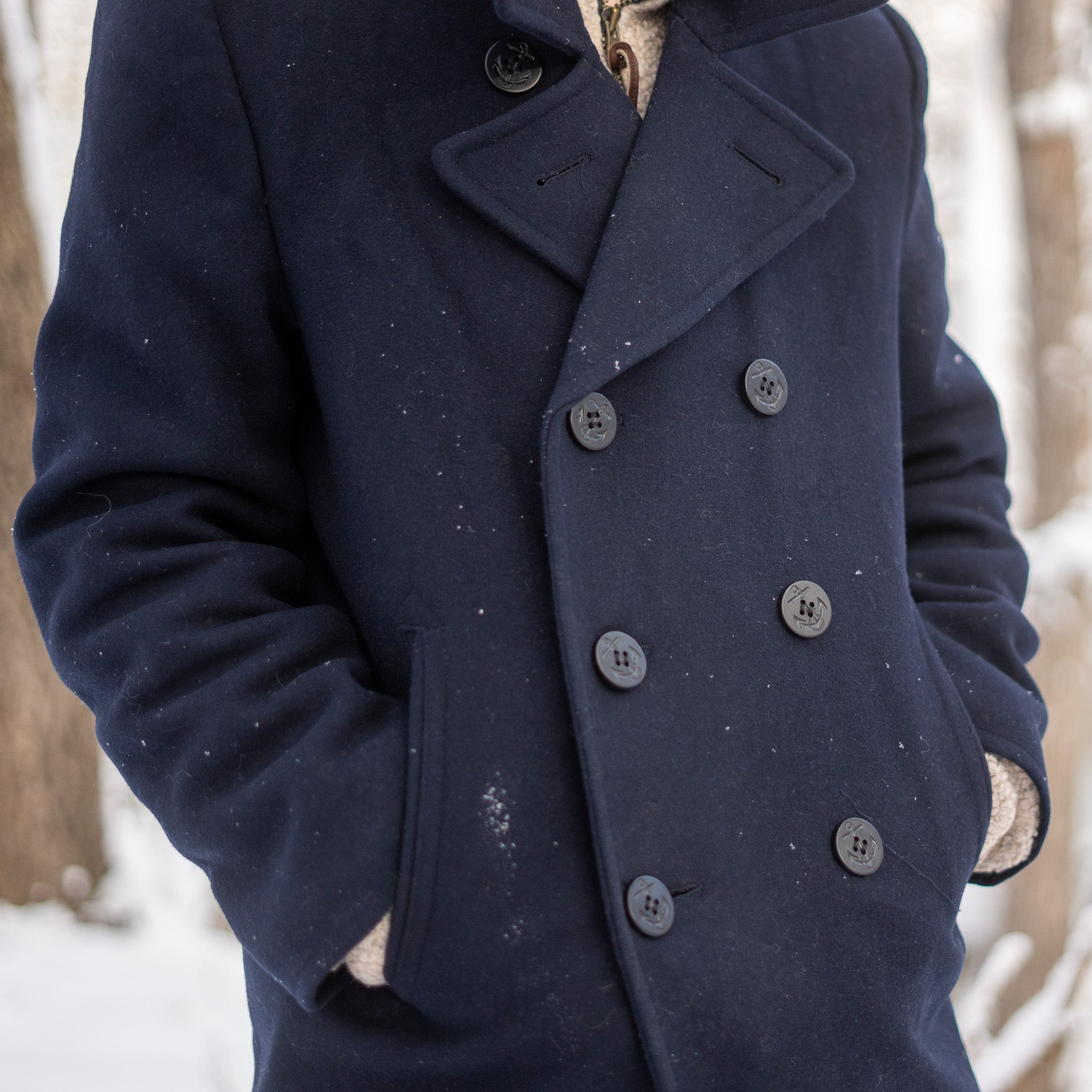 Lands end best sale pea coat mens