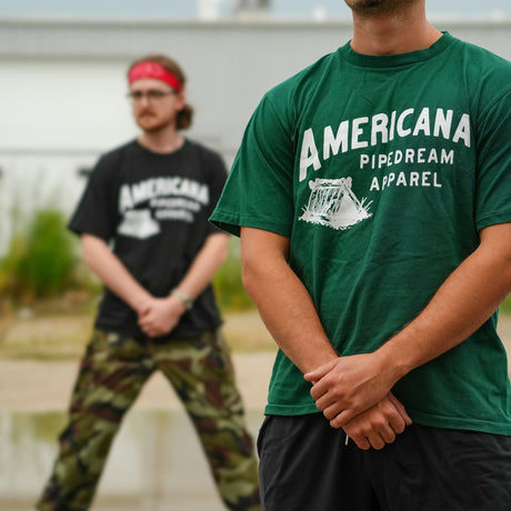 USA-Made Americana Pipedream Tee in Forest Green