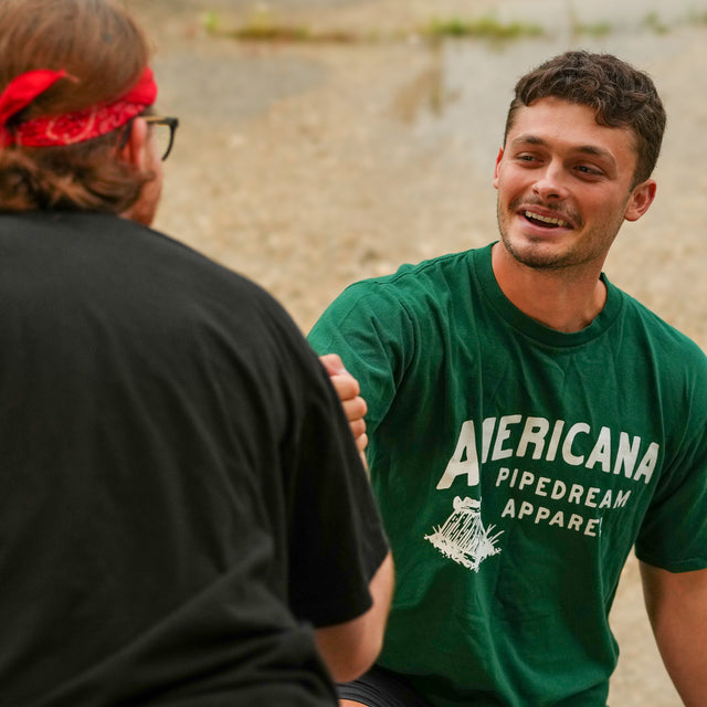 USA-Made Americana Pipedream Tee in Forest Green