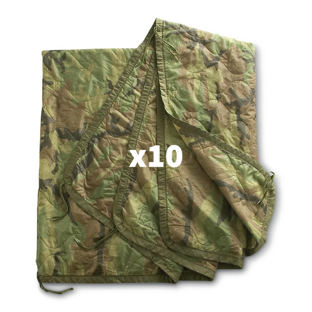 10 Pack of Unissued USGI M81 Woodland Poncho Liner/Woobies