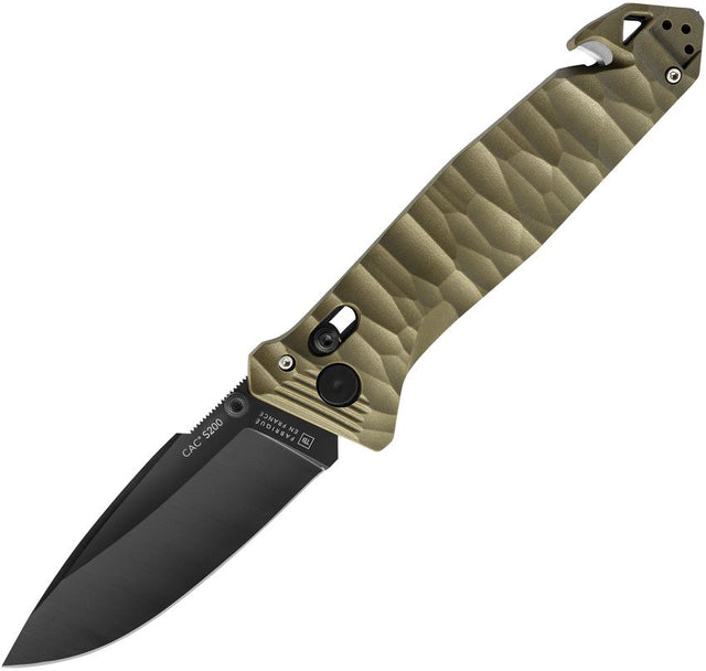 C.A.C. S200 Axis Lock OD Green Pocket Knife (No Corkscrew - Straight Edge)